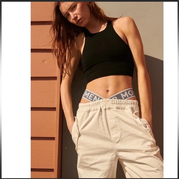 NWT Free People Movement Double or Nothing Logo Waist Band Slouchy Pants Medium - Picture 2 of 12